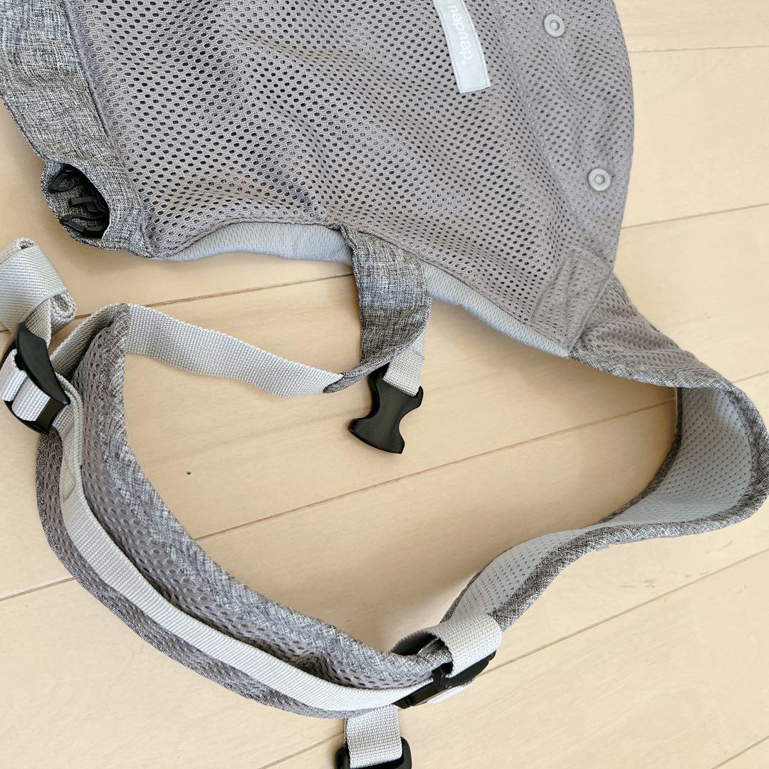 美品！napnap tran ダブルショルダー　グレー　折り畳めるヒップシート