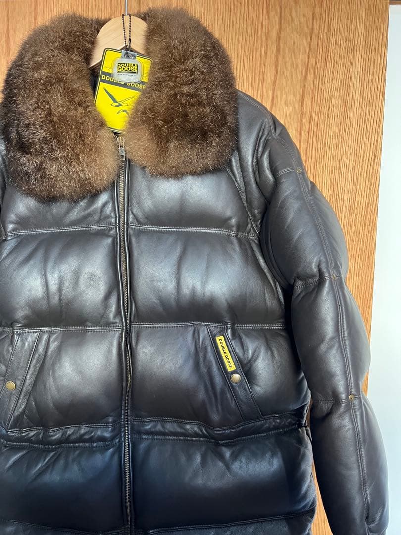 DOUBLE レザーダウンジャケット