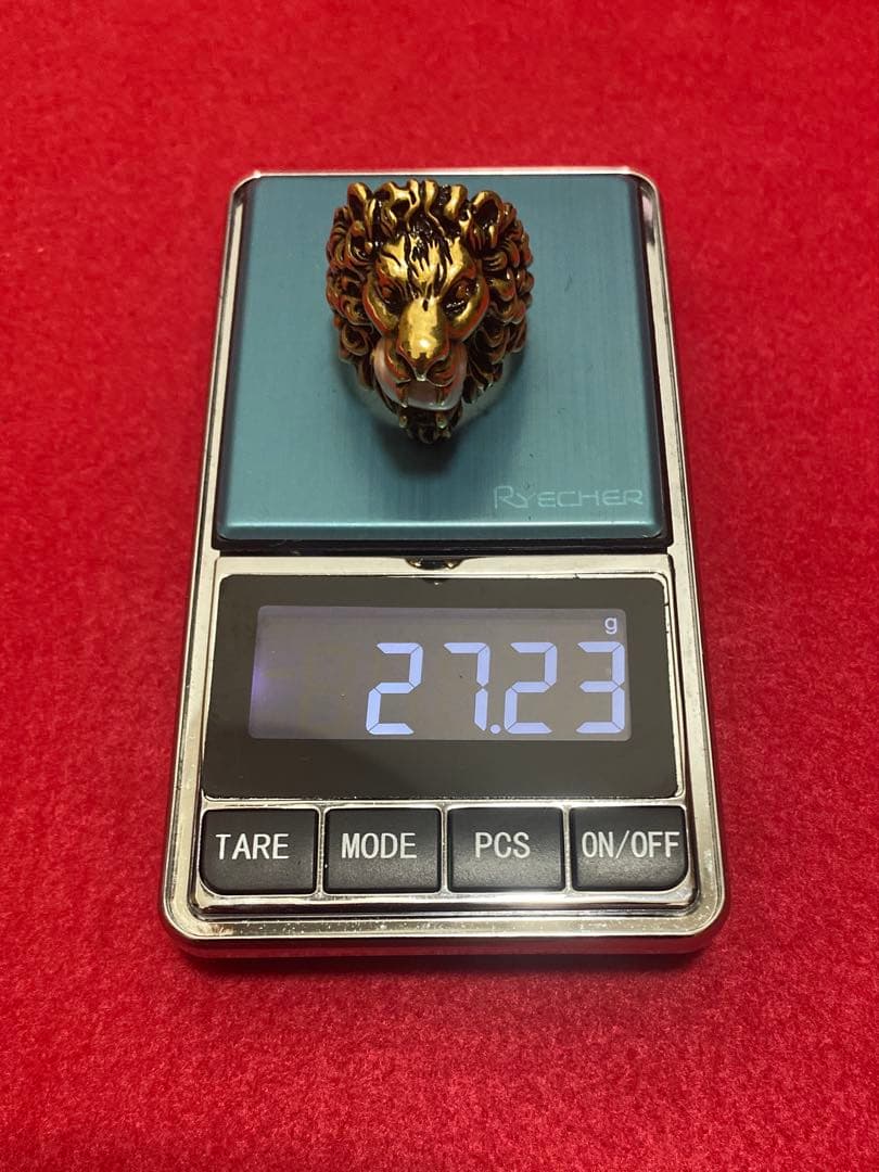 GUCCI ゴールドカラー　ライオンヘッドリング サイズ23号 オールドグッチ