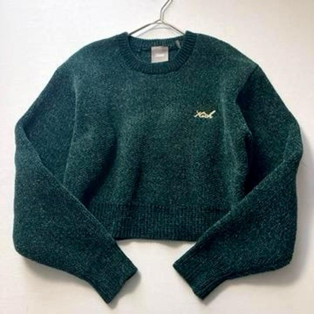 【Matsuko】KITH　ロゴ刺繍 ショート丈 クロップド ニット