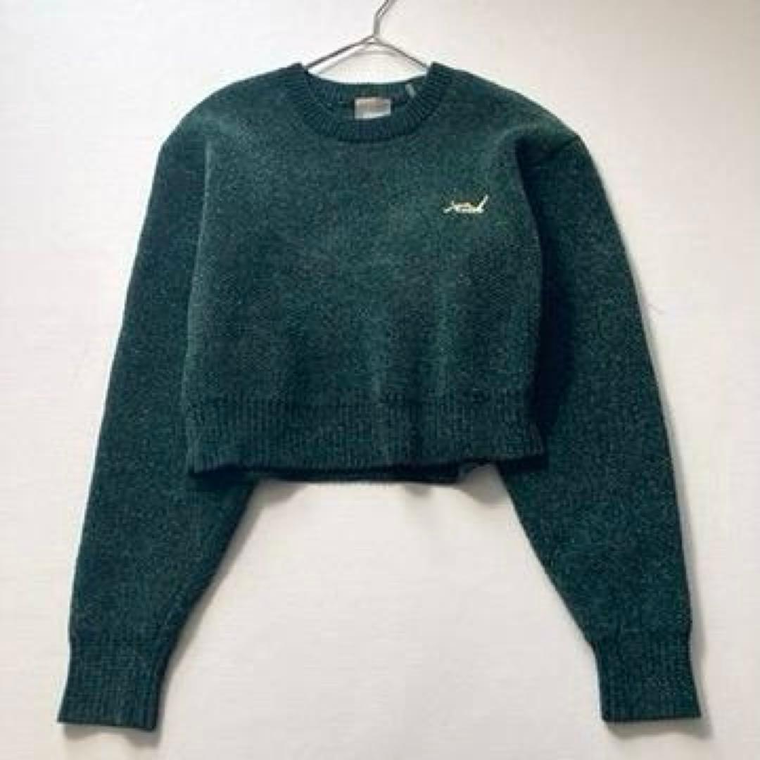 【Matsuko】KITH　ロゴ刺繍 ショート丈 クロップド ニット