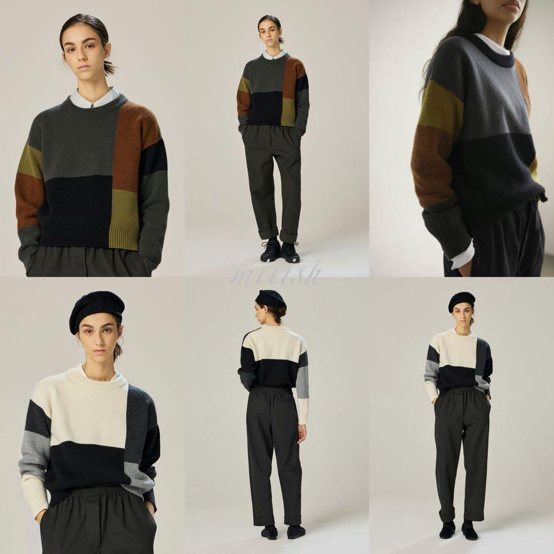 マーガレットハウエル メリノカシミヤ カラーブロックニット8.8万 カタログ掲載