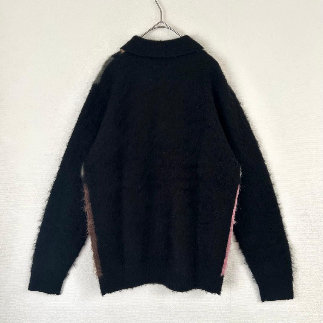 【モヘヤ混】Beams+ ニットポロシャツ　マルチカラー　美品　即完売　希少