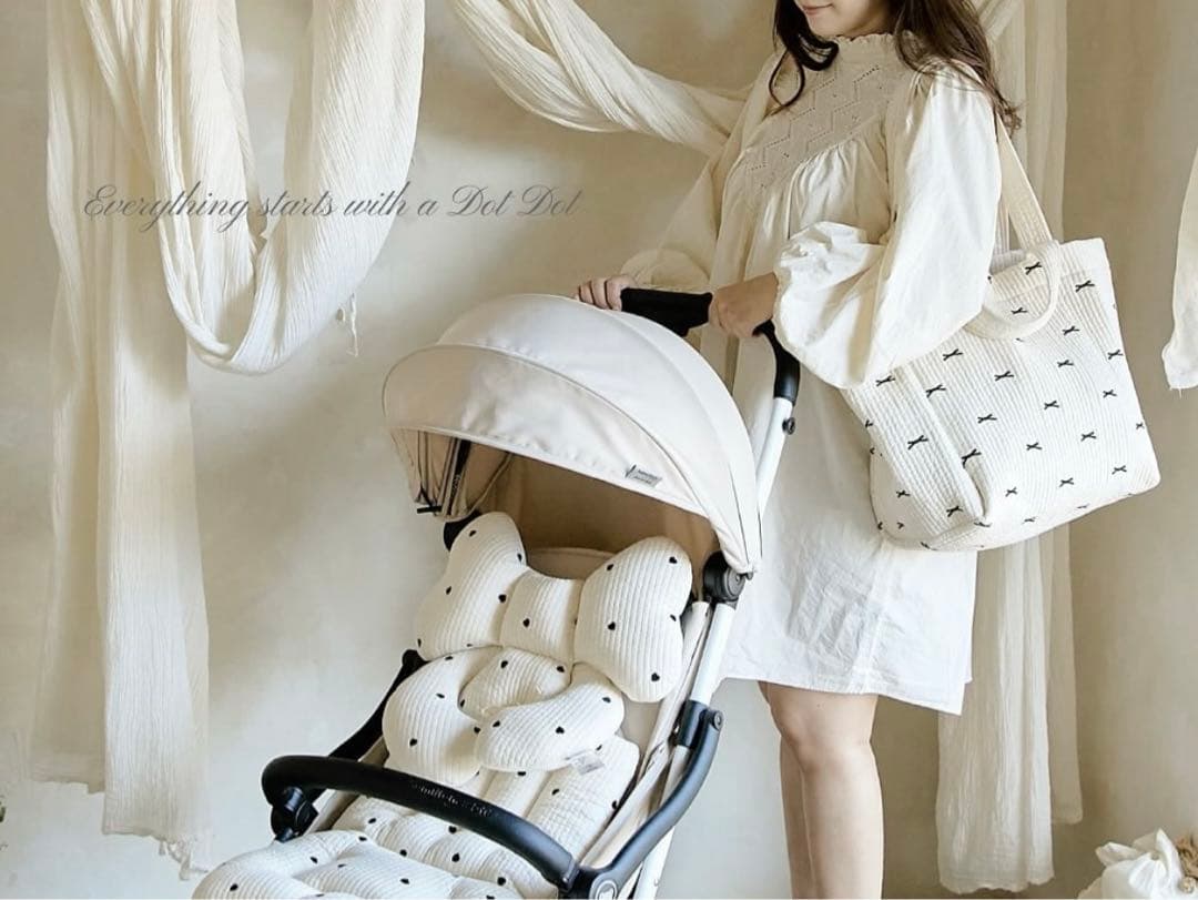 dotdot ヌビバッグ　ホワイト　ハート　マザーズバッグ