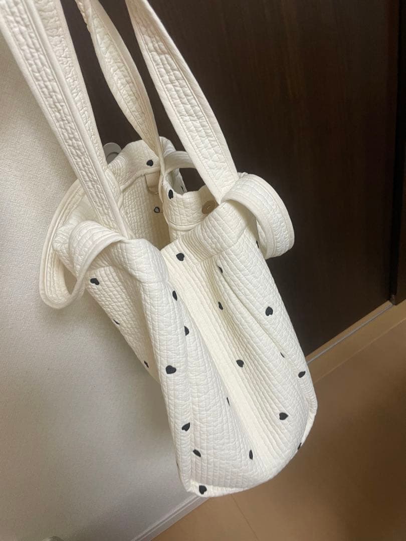 dotdot ヌビバッグ　ホワイト　ハート　マザーズバッグ