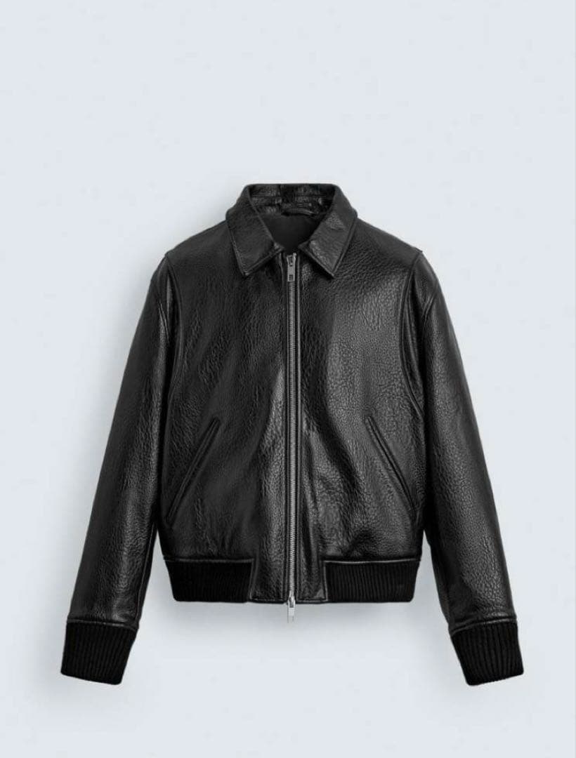 今期　ZARA フェイクレザーパフジャケット　L