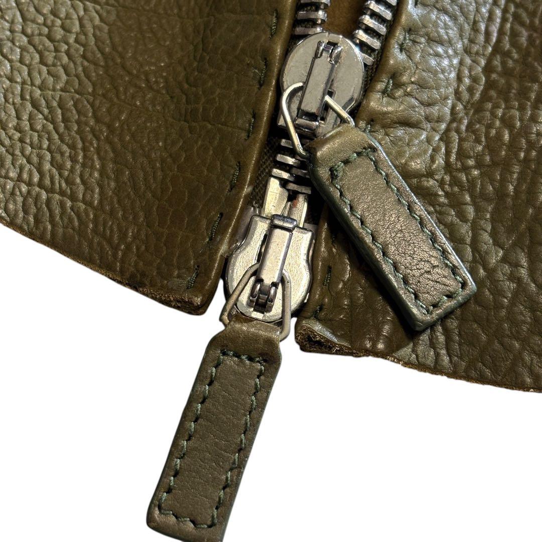 【希少色】EMPORIO ARMANI レザージャケット 50 グリーン 羊革