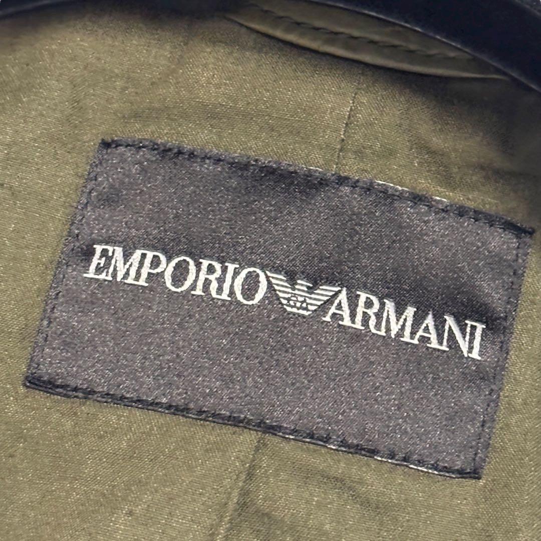 【希少色】EMPORIO ARMANI レザージャケット 50 グリーン 羊革
