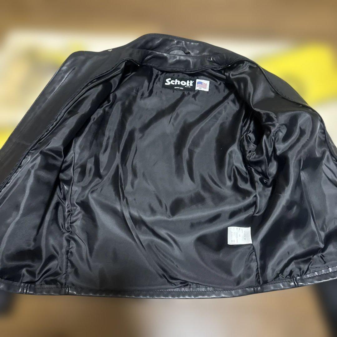 超美品‼️最新型schott641 38インチ　ライダースインナーボア付
