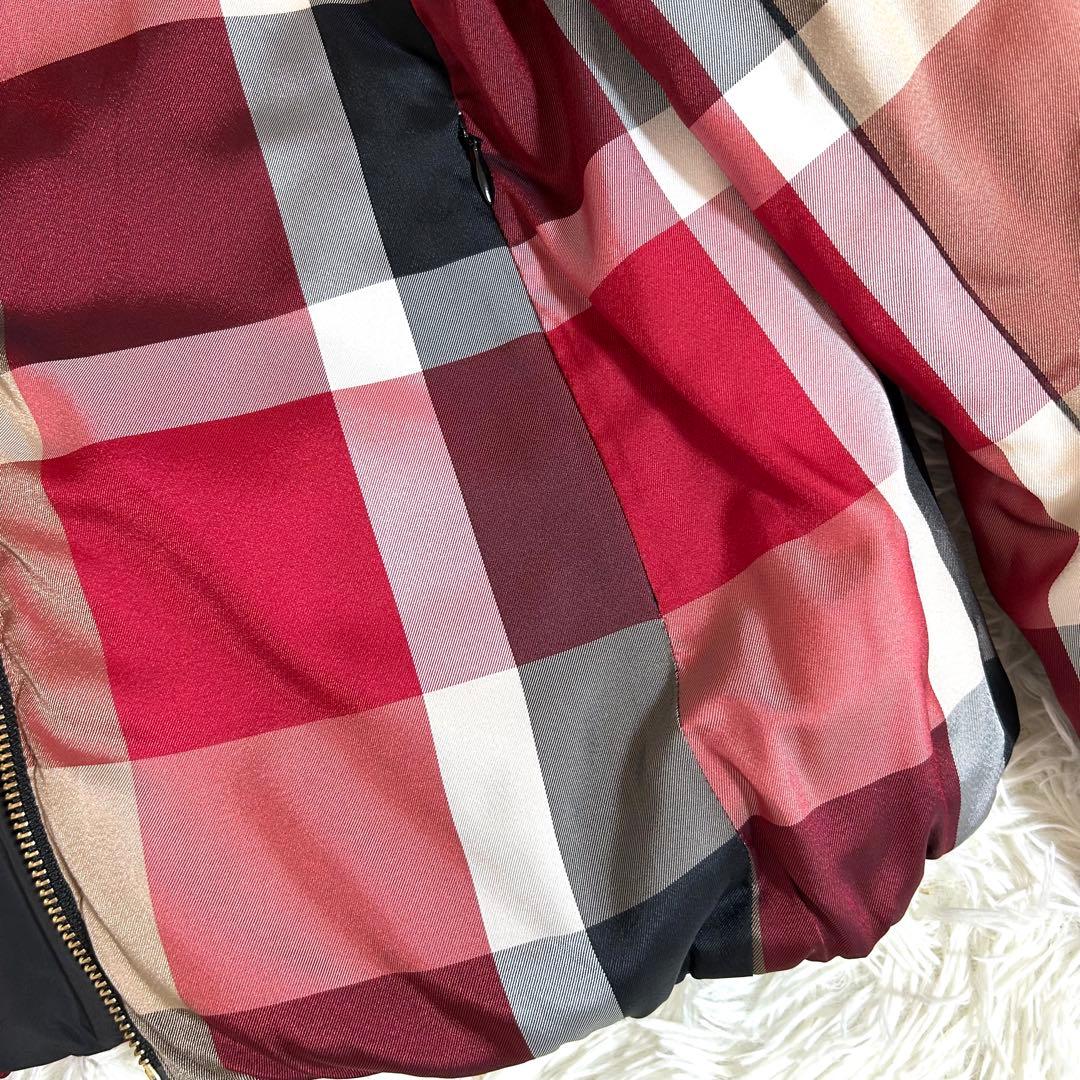 極美品✨リバーシブル 赤チェックブルーレーベルクレストブリッジ ダウンジャケット