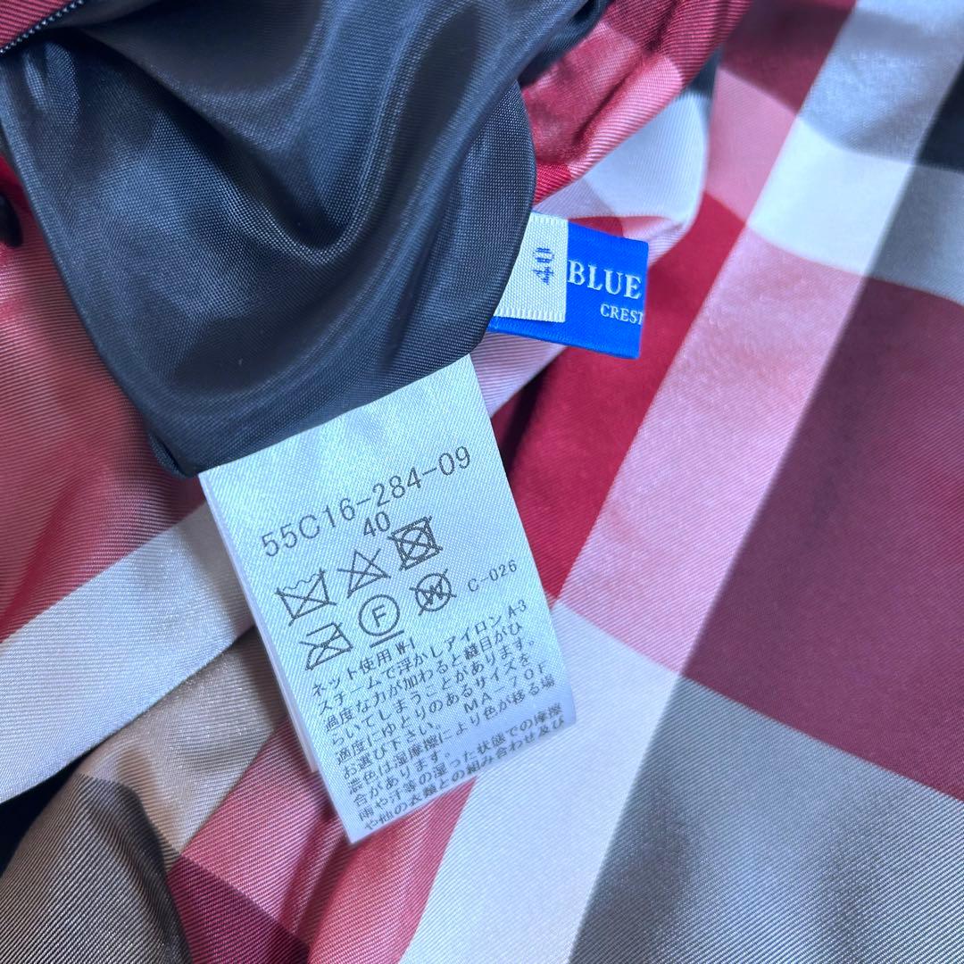 極美品✨リバーシブル 赤チェックブルーレーベルクレストブリッジ ダウンジャケット