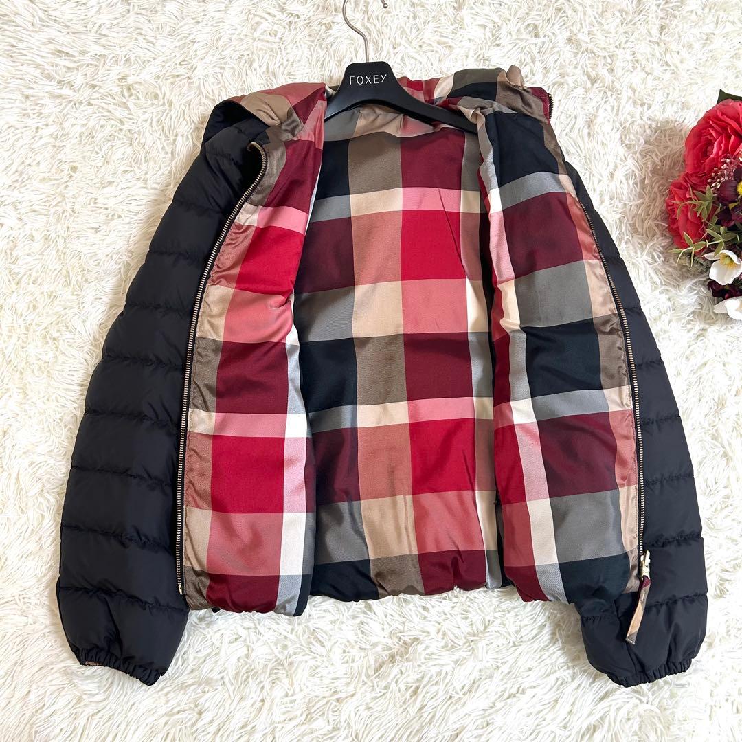 極美品✨リバーシブル 赤チェックブルーレーベルクレストブリッジ ダウンジャケット