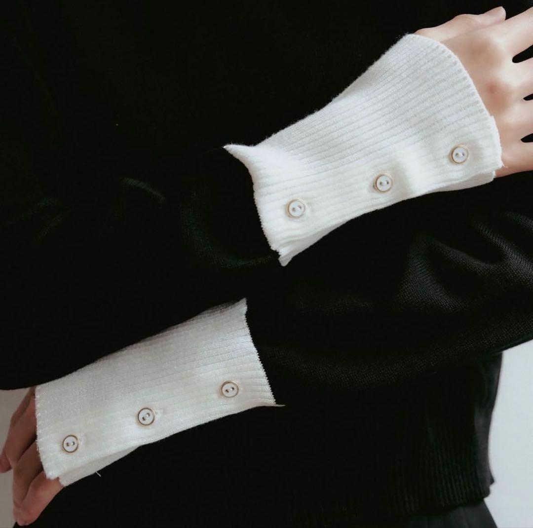 【美品】foufou バイカラーニットポロ 即購入◎