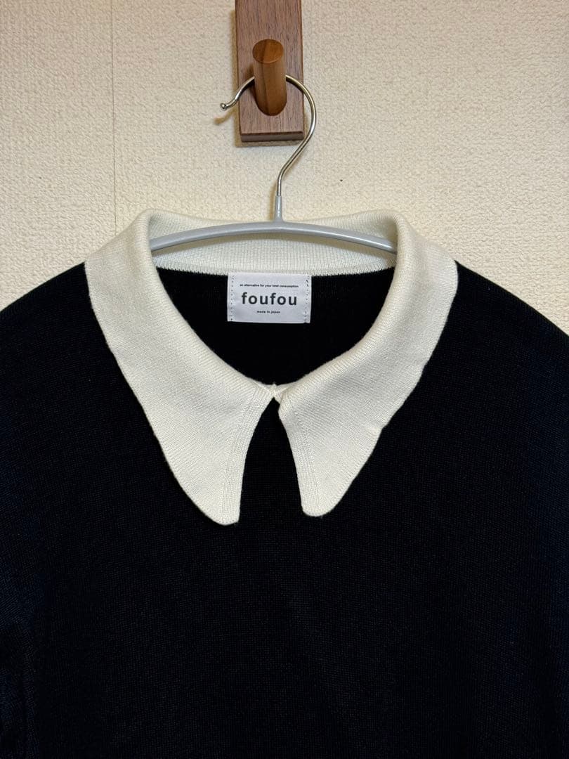 【美品】foufou バイカラーニットポロ 即購入◎