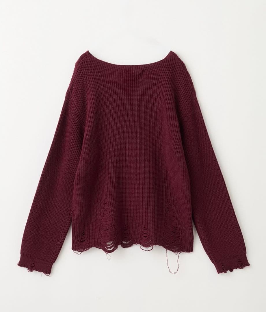 【GRANCY】Pierced Damage Knit / ピアスダメージニット