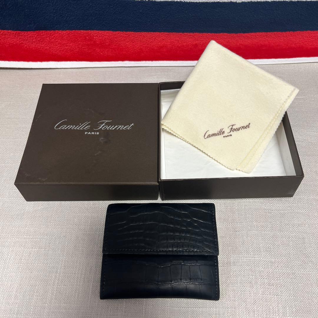 カミーユフォルネ　総クロコダイル　黒　ケース