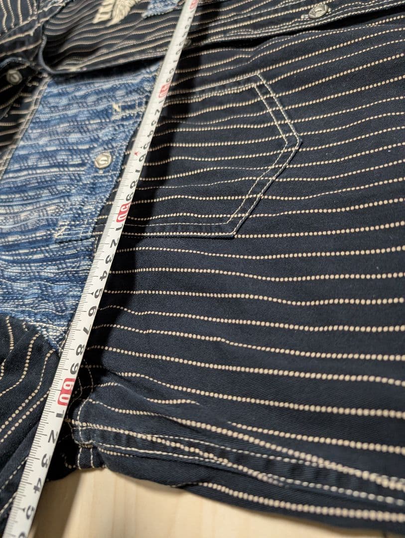 VANSON 　NVSL-2105 刺子切り替え デニムシャツ　XXL 美品