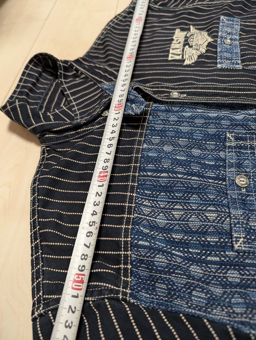 VANSON 　NVSL-2105 刺子切り替え デニムシャツ　XXL 美品
