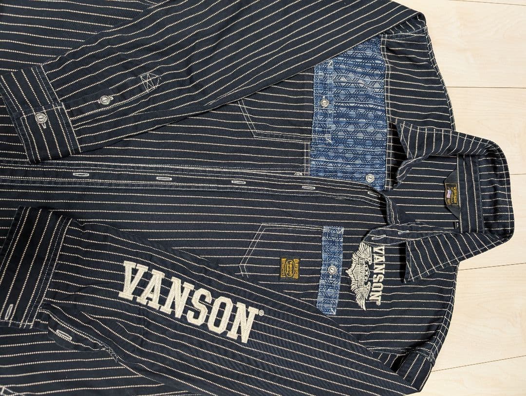 VANSON 　NVSL-2105 刺子切り替え デニムシャツ　XXL 美品