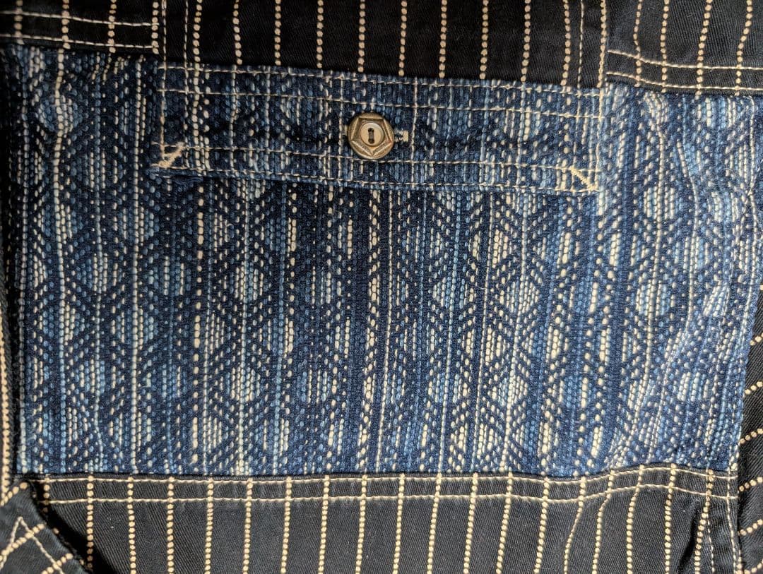 VANSON 　NVSL-2105 刺子切り替え デニムシャツ　XXL 美品