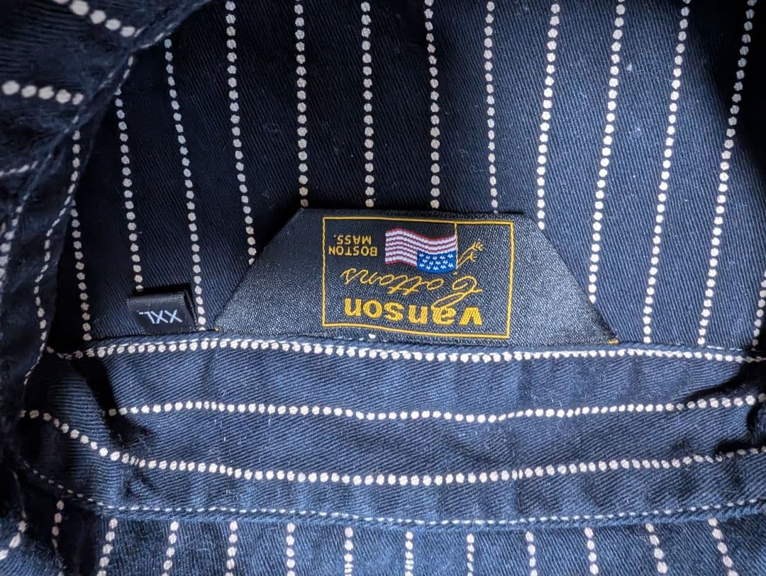 VANSON 　NVSL-2105 刺子切り替え デニムシャツ　XXL 美品