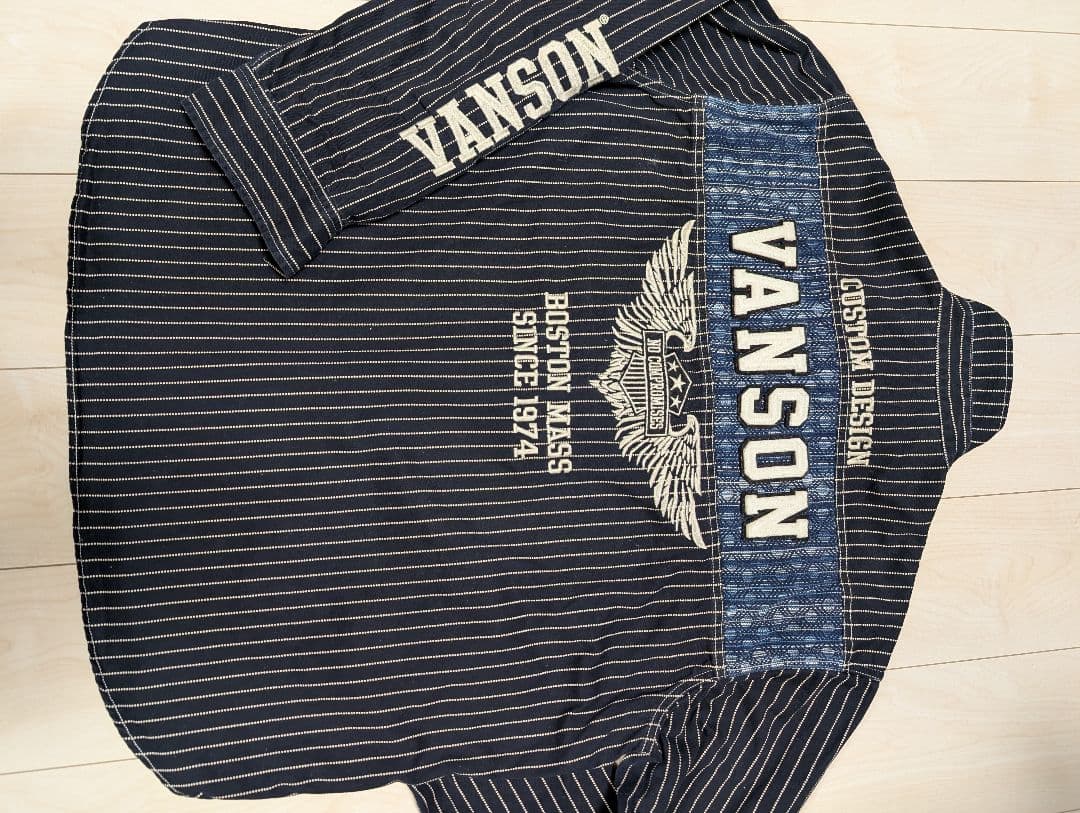 VANSON 　NVSL-2105 刺子切り替え デニムシャツ　XXL 美品