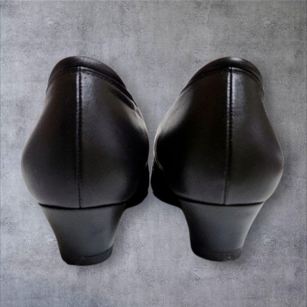 美品ASICSアシックスpedalaペダラ黒レザーパンプス23.5EEE