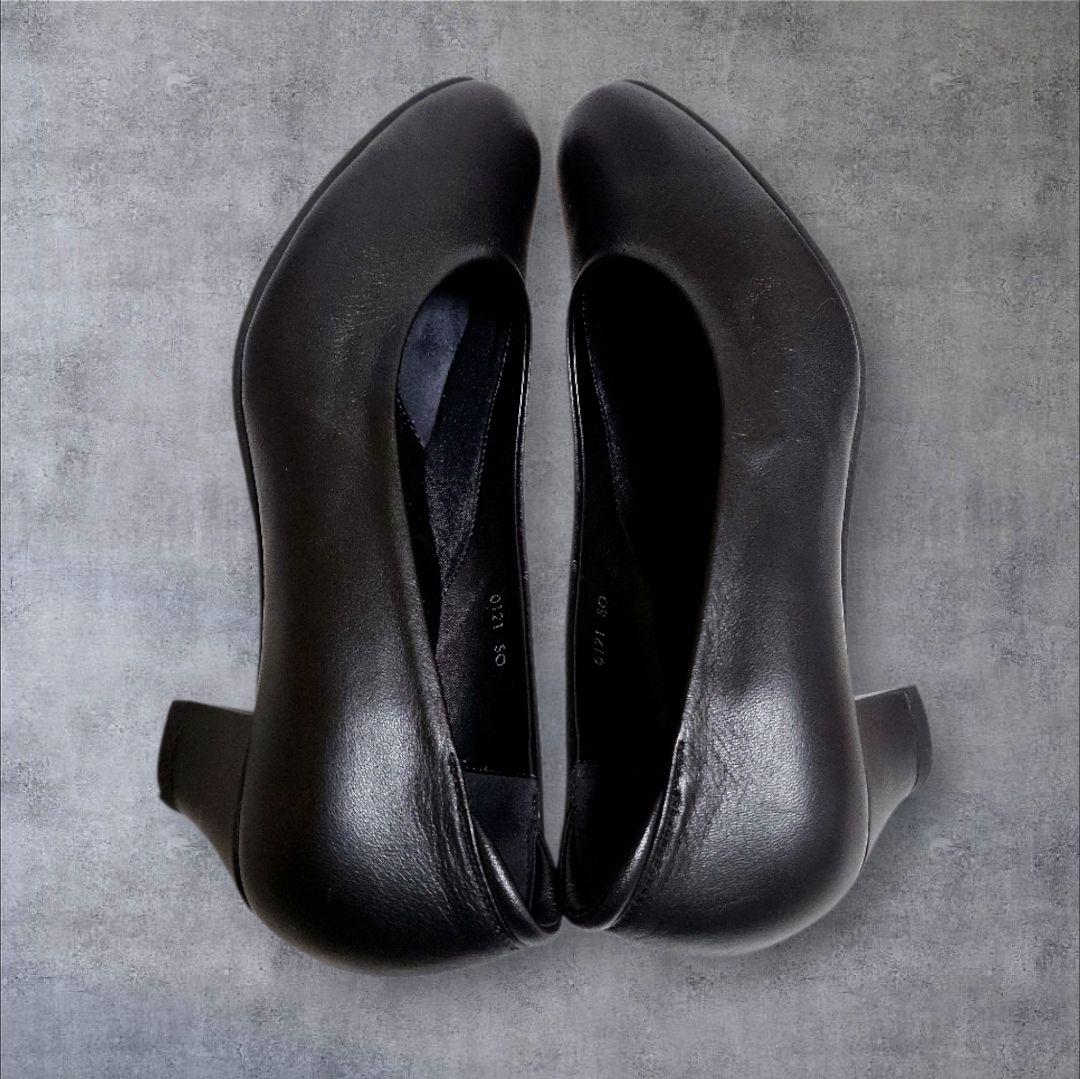 美品ASICSアシックスpedalaペダラ黒レザーパンプス23.5EEE