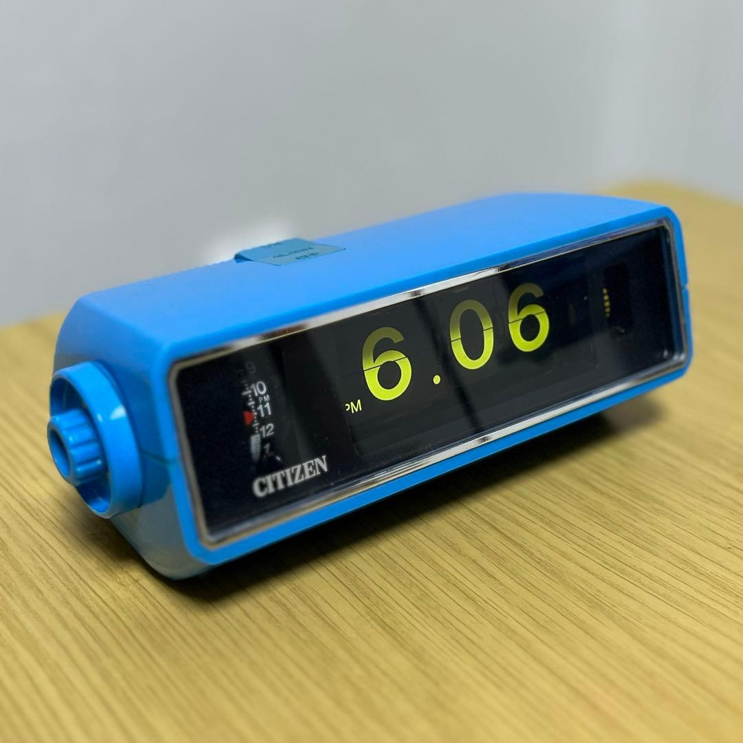 【メンテ済・動作正常】CITIZENパタパタ時計 リーフタイム・カンター 青