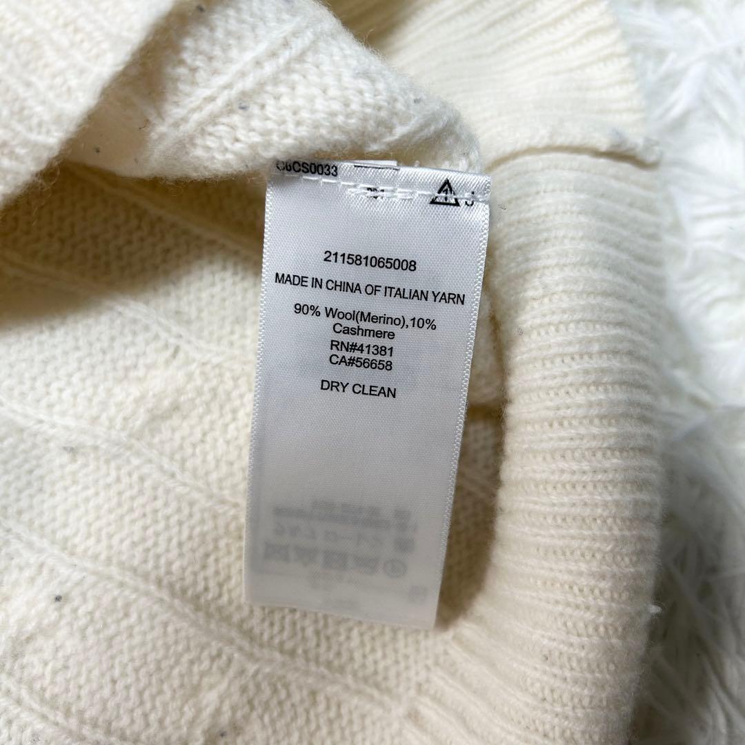 美品 近年モンベル ポロラルフローレン ケーブルニット ウールカシミヤ 白