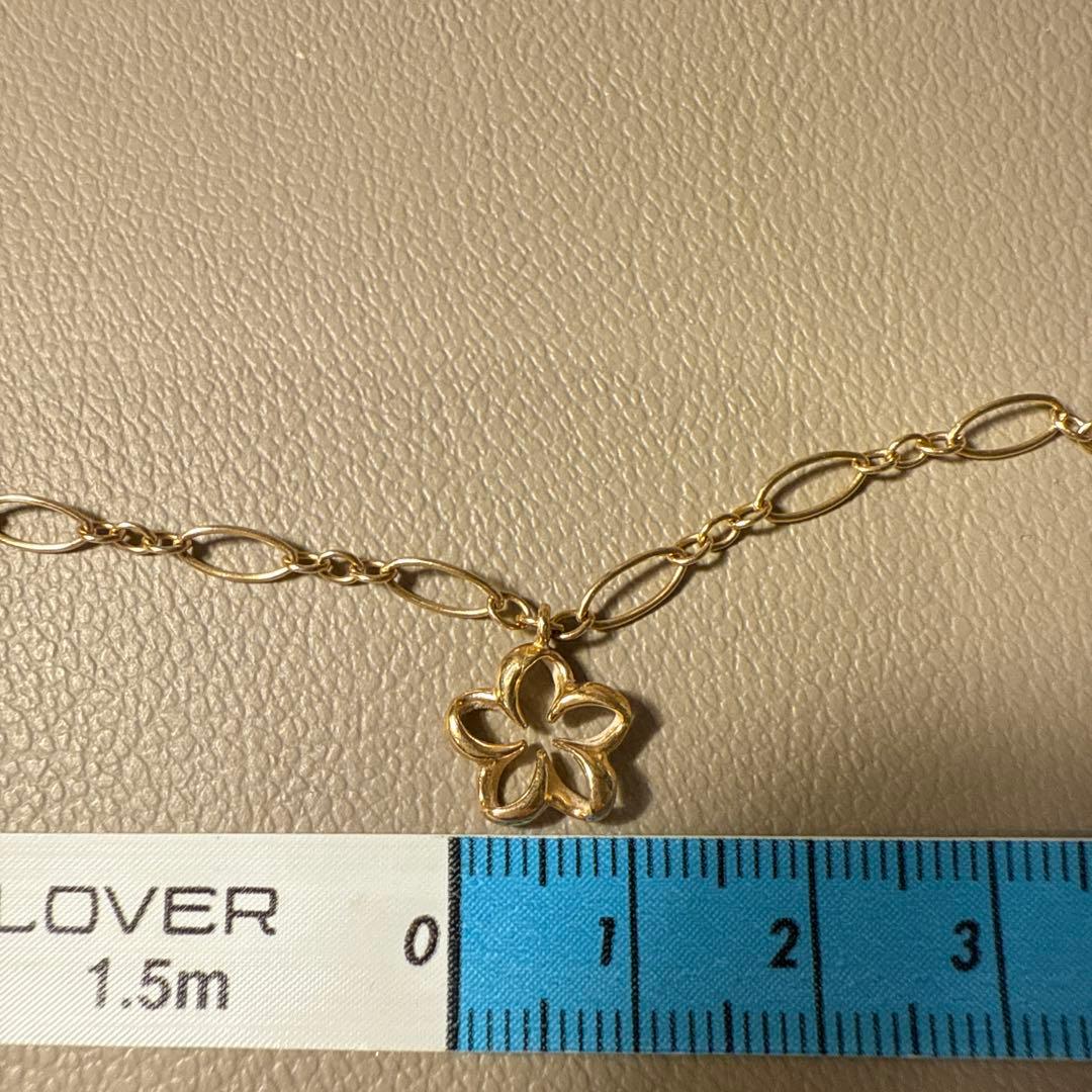 【14K】ハワイアンジュエリー　アンクレット　ハイビスカス【美品】