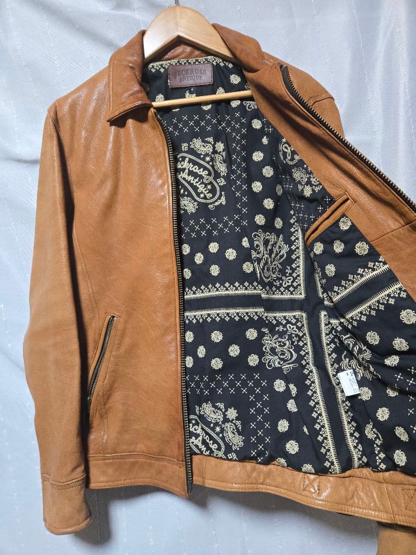 け　ジャックローズ　山羊革　茶色　シングルライダース