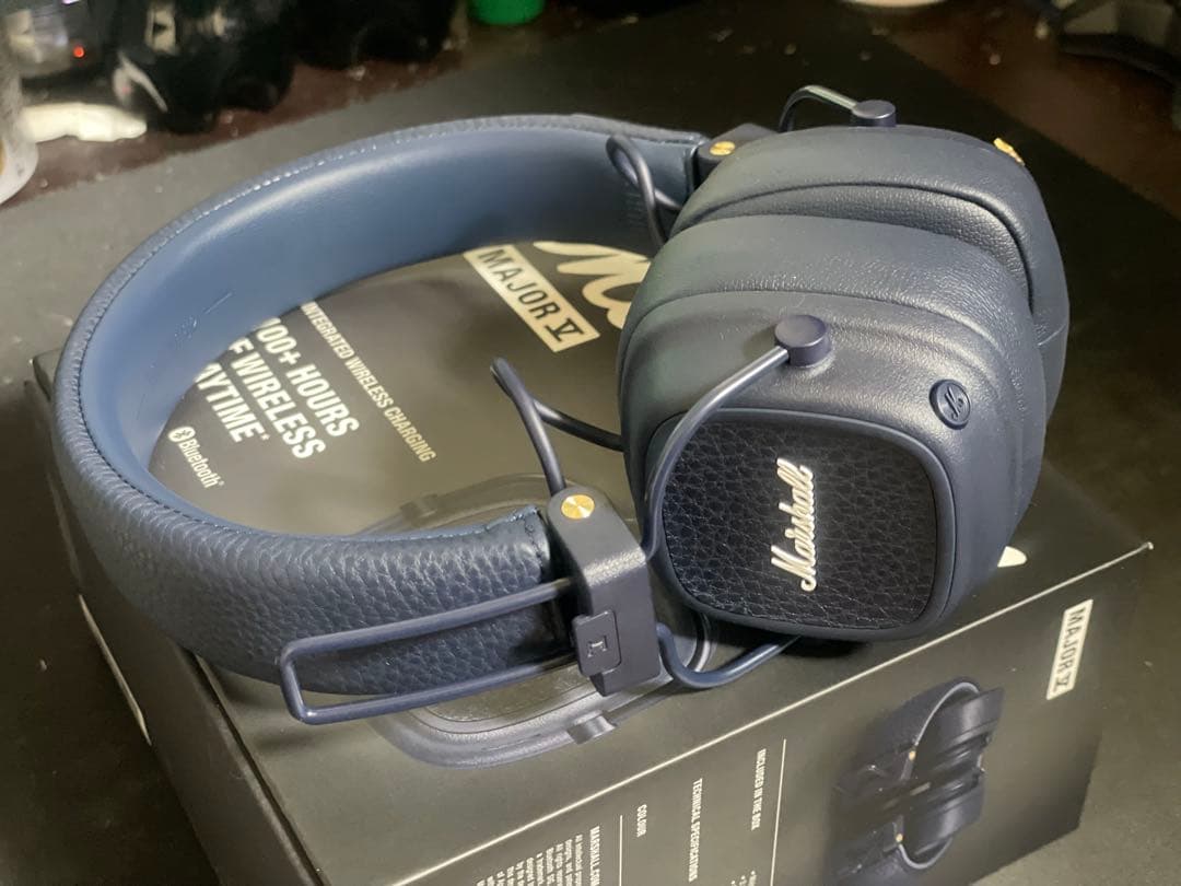 Marshall Major Vネイビー ワイヤレスヘッドホン