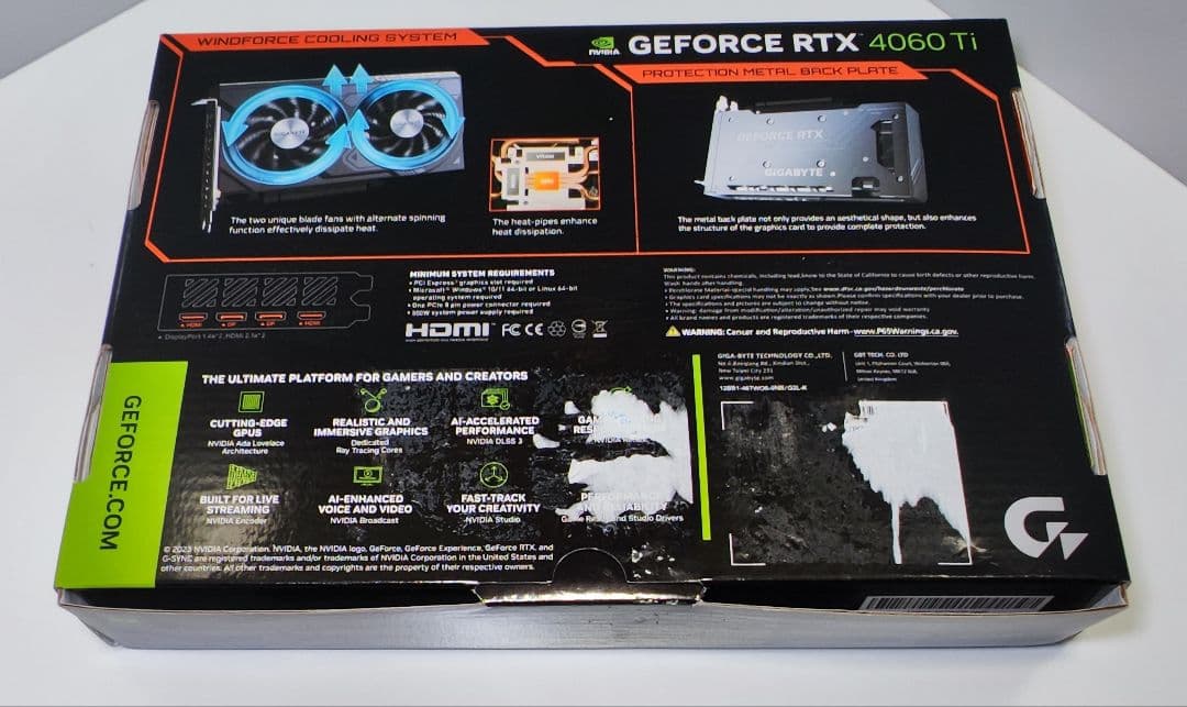 グラフィックボード・グラボ・ビデオカード GeForce RTX 4060Ti 16GB GIGABYTE NVIDIA