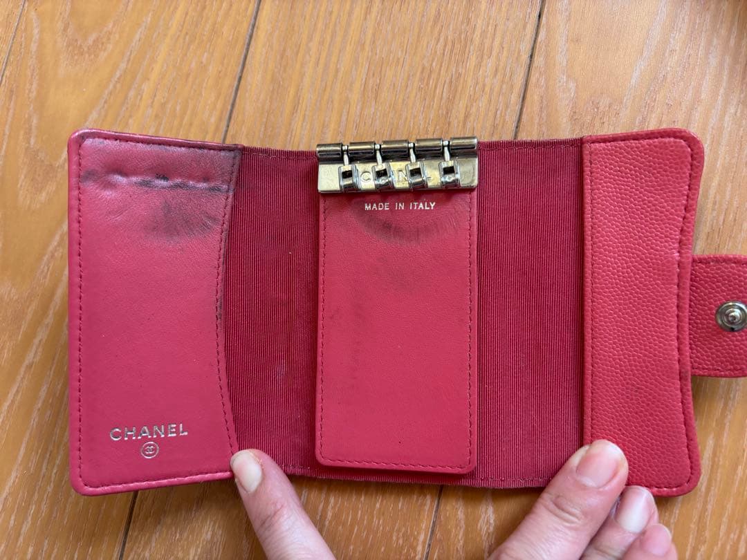 CHANEL キルティング ピンクキーケース