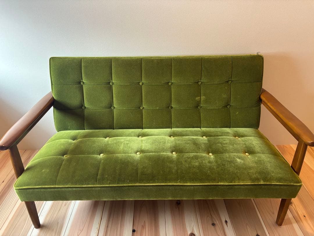 【オマール】カリモク60 kチェア2シーター モケットグリーン