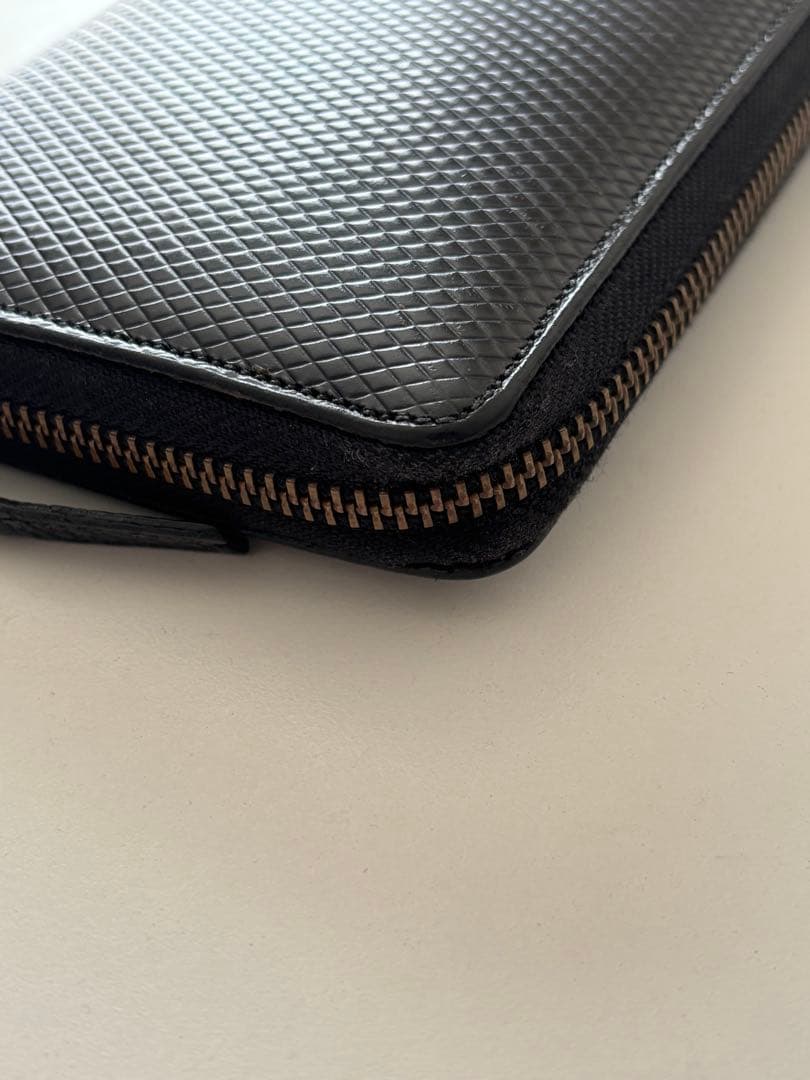 コムデギャルソン ラウンドファスナー レザー 長財布 黒