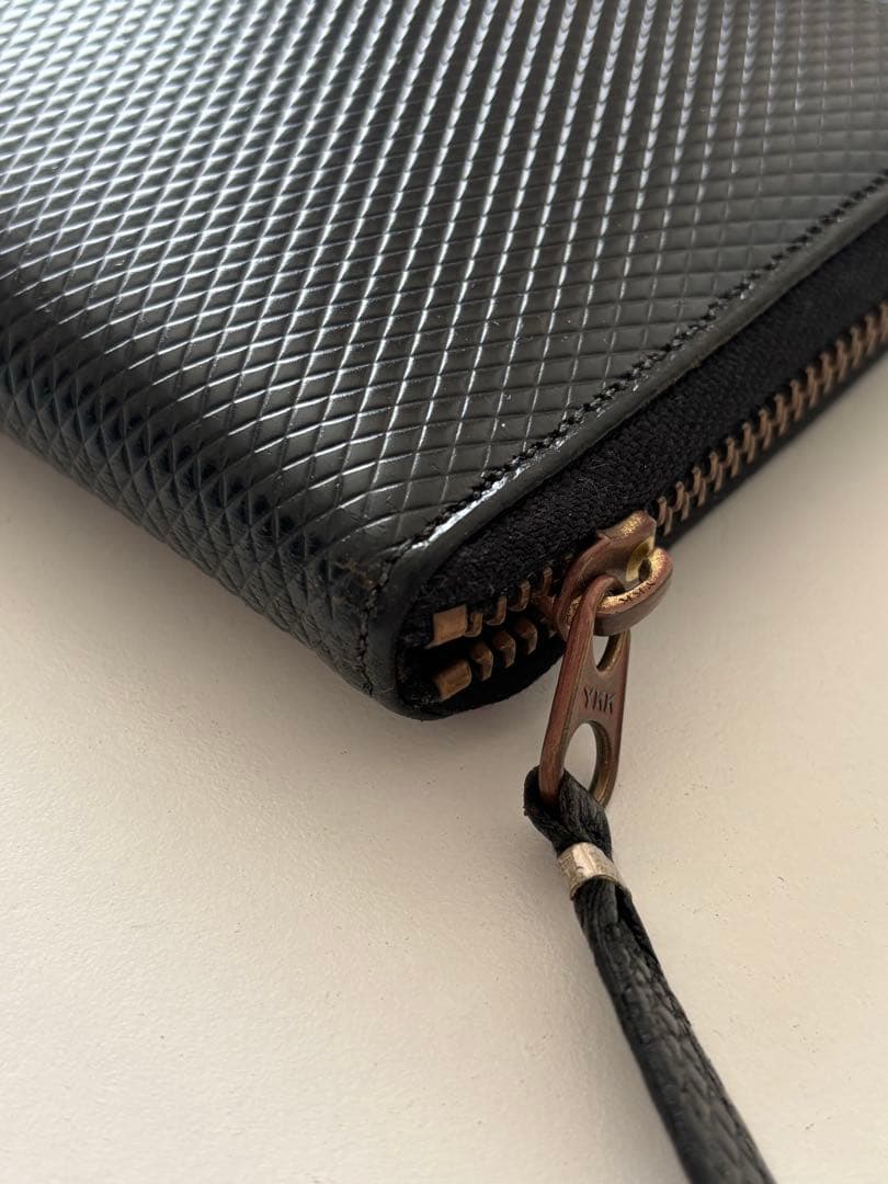 コムデギャルソン ラウンドファスナー レザー 長財布 黒