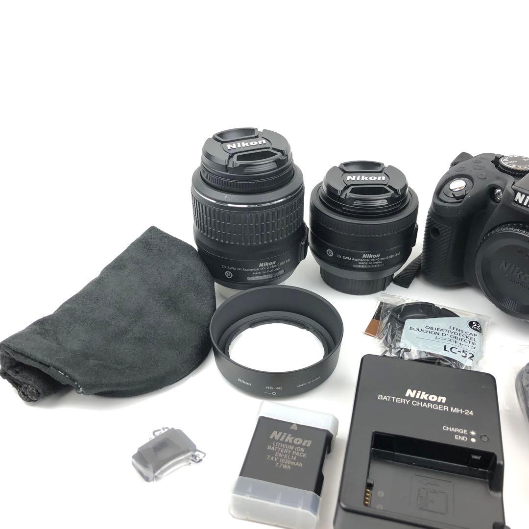 極上美品 Nikon D5200 ダブルズームキットセット 一眼レフ ニコン