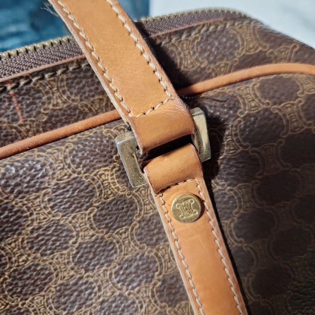 セリーヌ ミニボストンバッグ ブラウンベージュ マカダム CE00/12