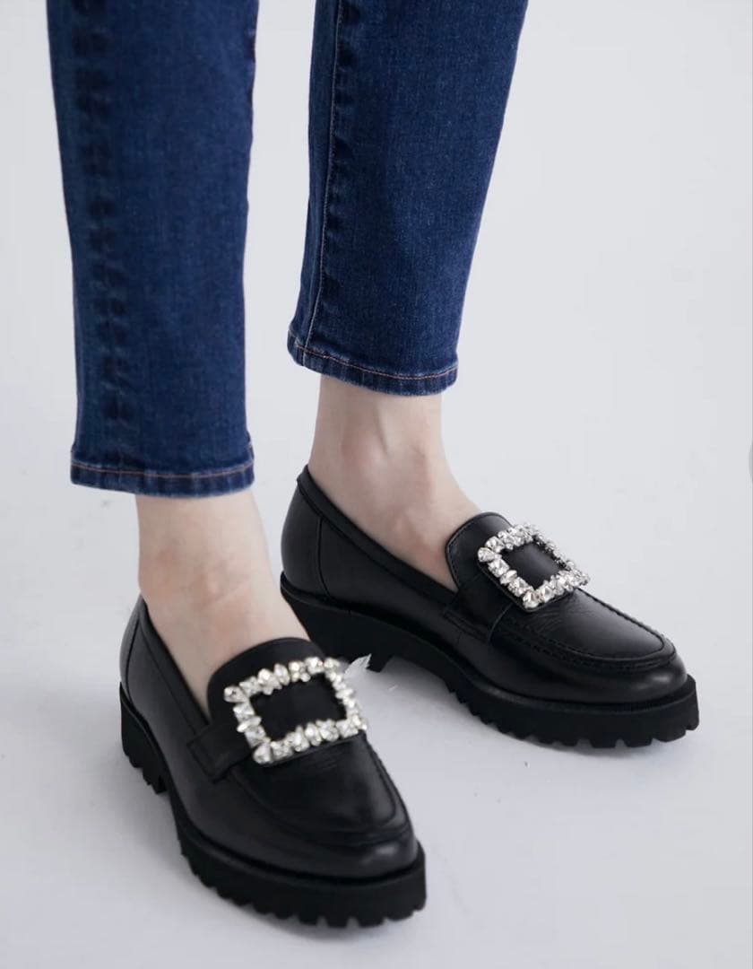 Maglie le cassetto♡エナメルビジューローファー23.5