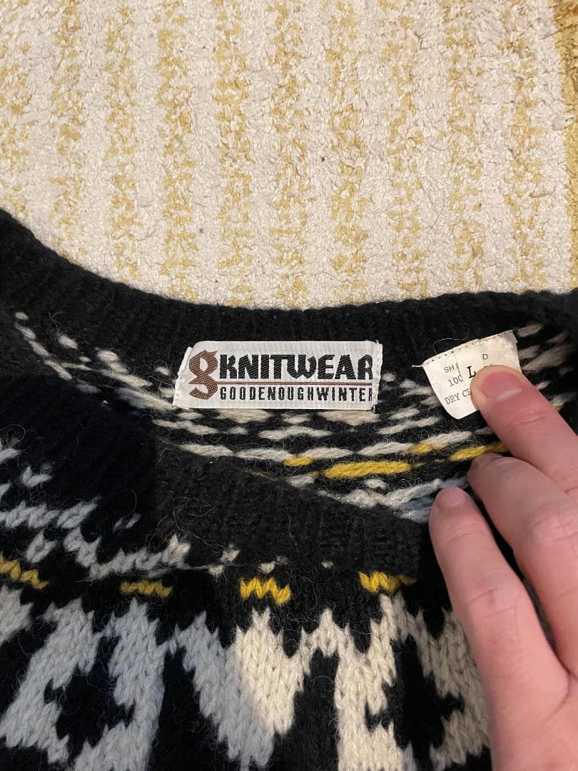 90S GOOD ENOUGH 雪柄 ニット ノルディック柄