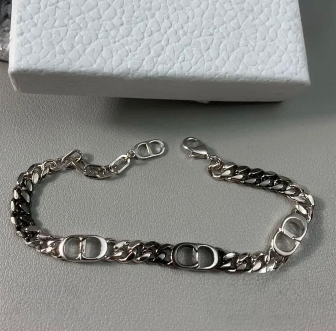 極美品 Dior ディオール メンズ CDアイコン チェーンリンク ブレスレット