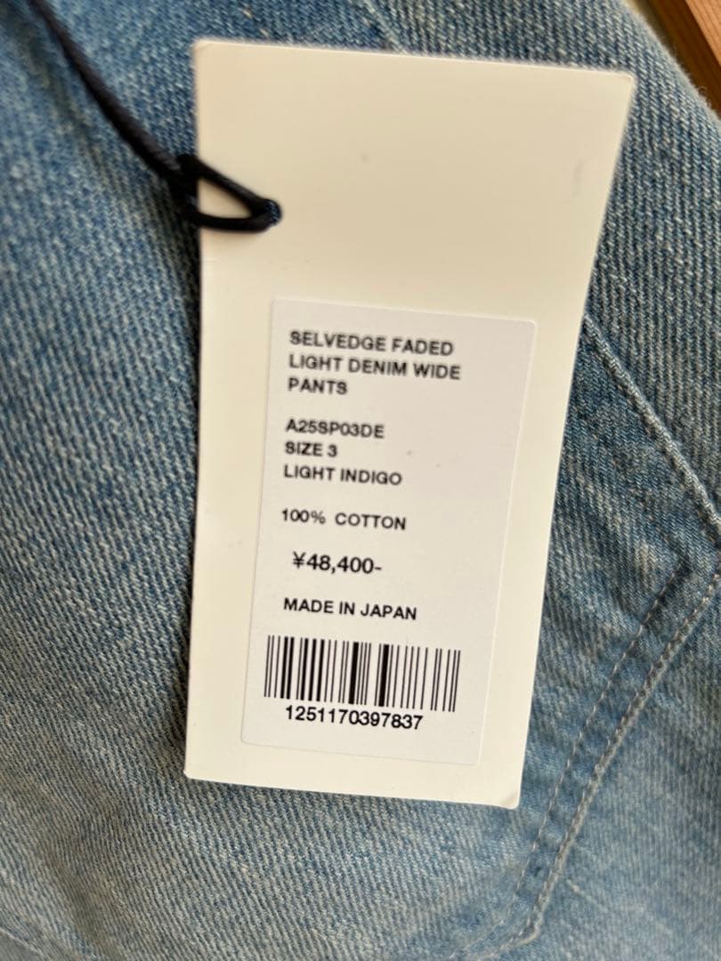 【美品】オーラリー SELVEDGE DENIM WIDE PANTS サイズ3