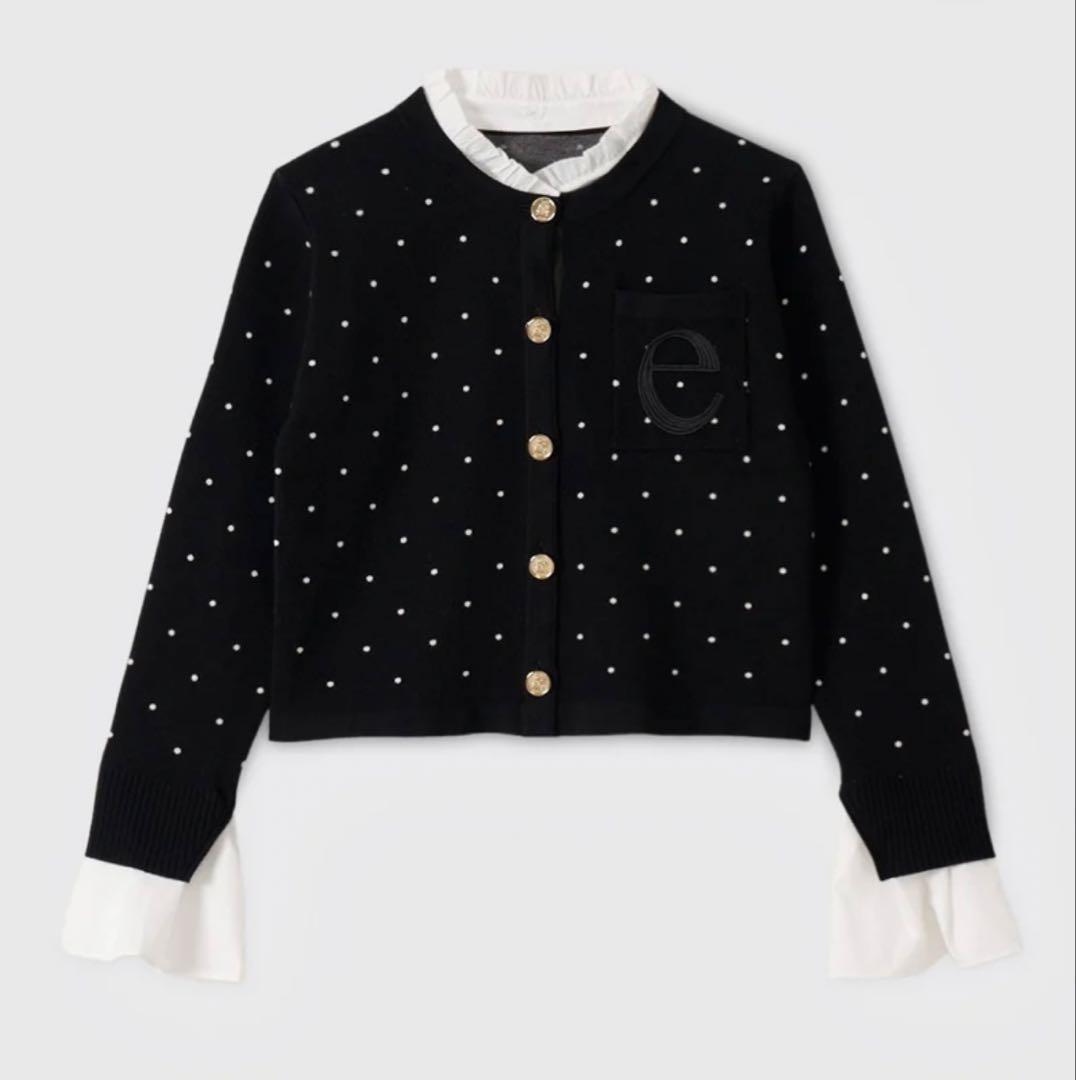 【eimy istoire】タグ付　Attached collar カーディガン