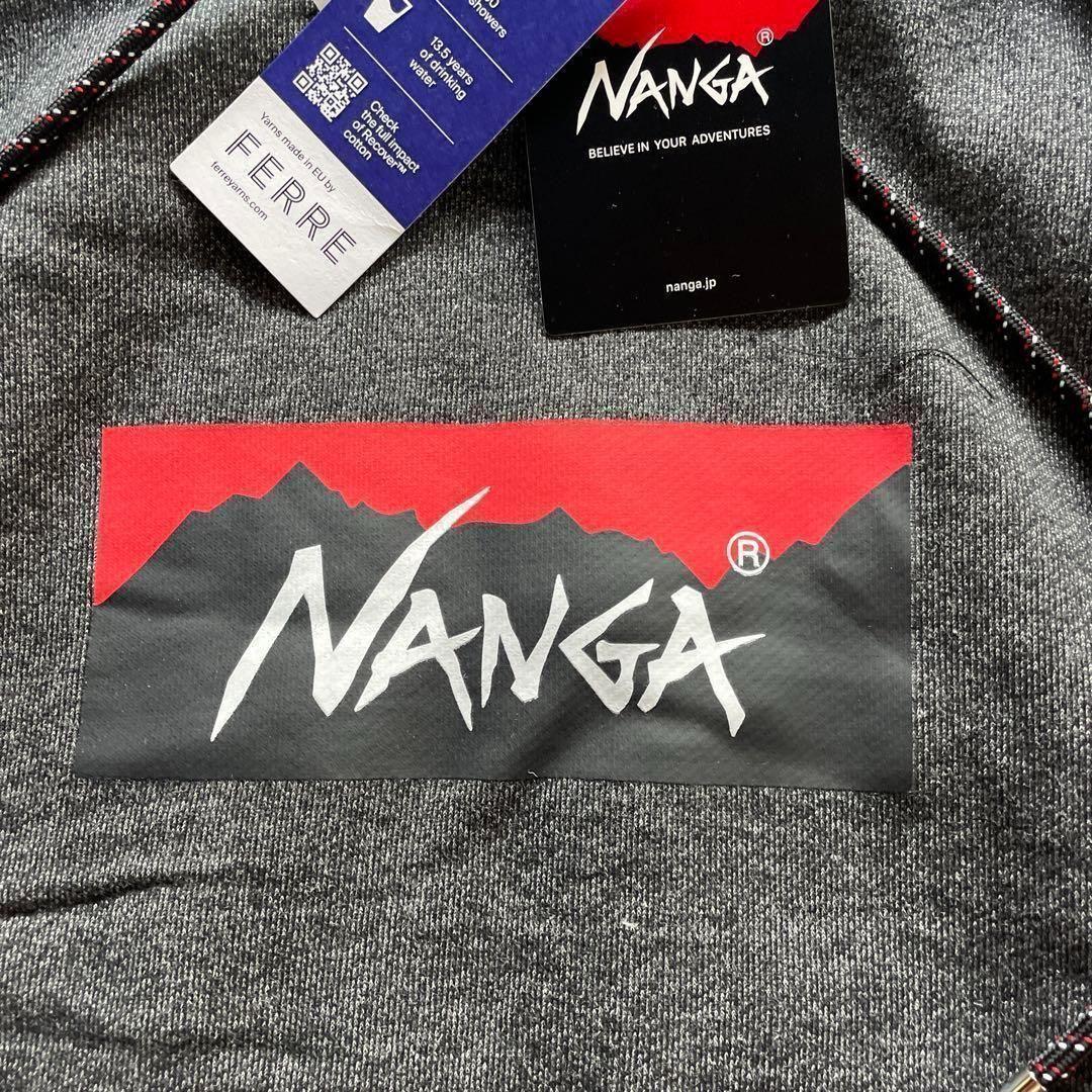 新品 NANGAナンガ　ロゴ　スウェットパーカー　黒　L ブラック