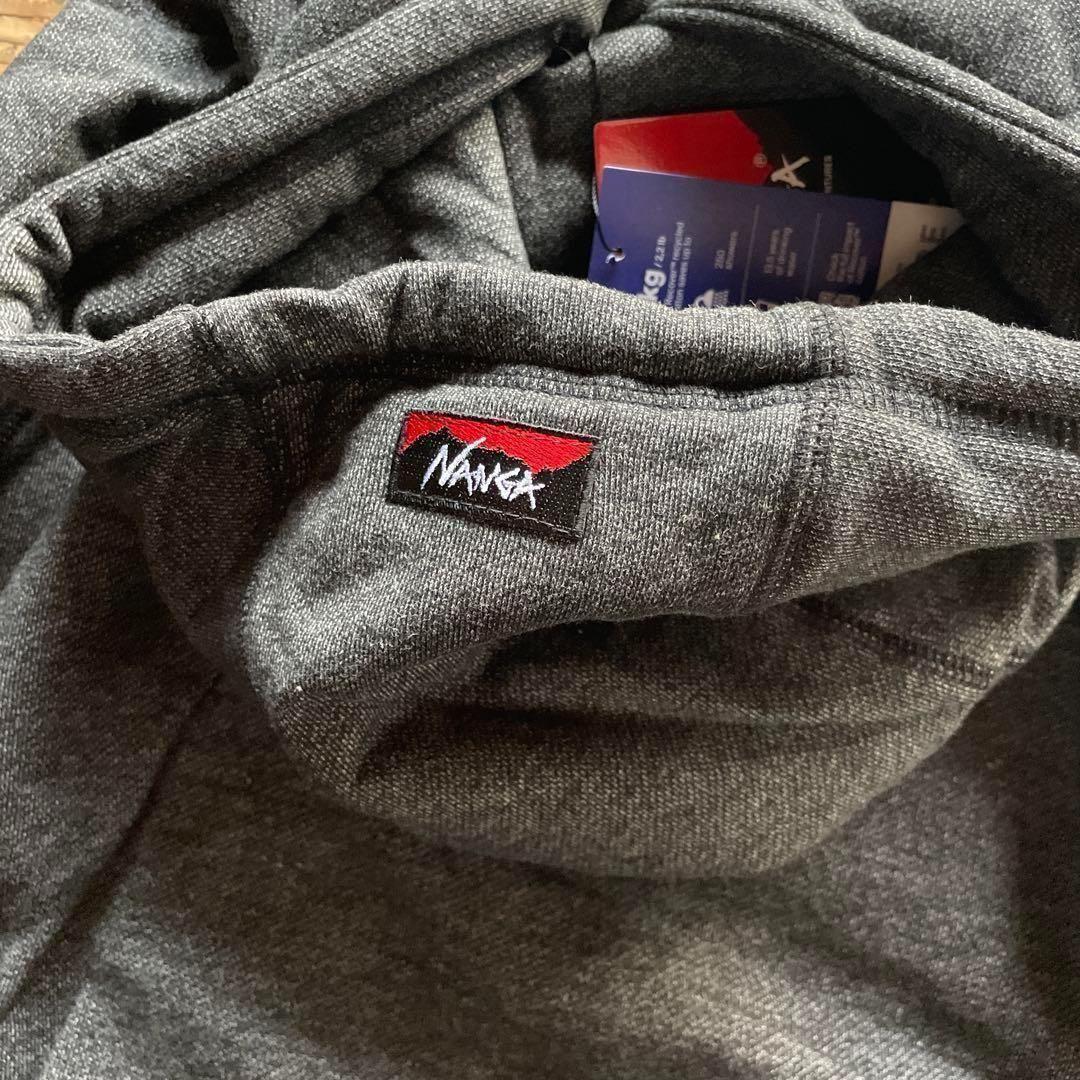 新品 NANGAナンガ　ロゴ　スウェットパーカー　黒　L ブラック