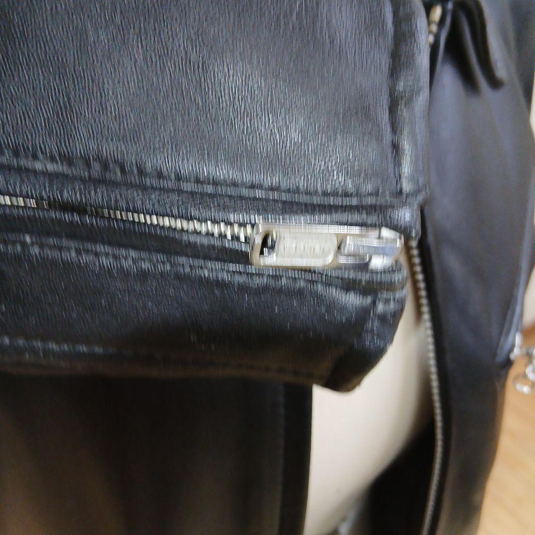 タケオキクチ襟付シングルライダースジャケットラムレザーMサイズ