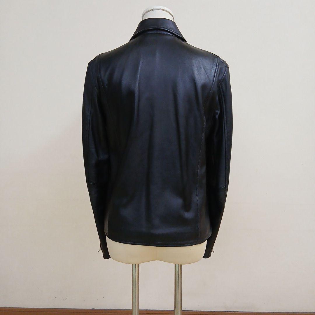 タケオキクチ襟付シングルライダースジャケットラムレザーMサイズ