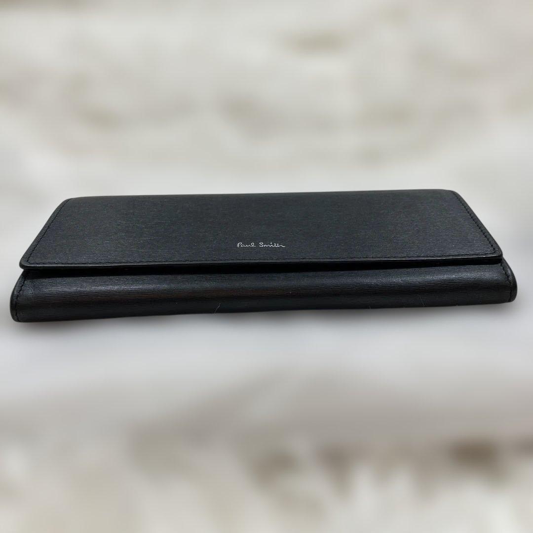 極美品 現行モデル 入手困難 長財布 マルチストライプ 銀ロゴ ブラック